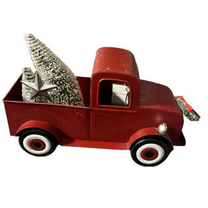 Merry Moments Red Vintage Decor with Christmas Tree Decor Holiday Charm